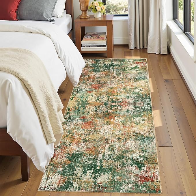 Washable Area Rugs 2'x6' Non-Slip Modern Abstract Soft - Image 3