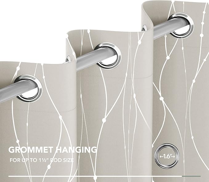 Deconovo Beige Curtains for Living Room, Thermal Insulated Soundproof Drapes - Image 7