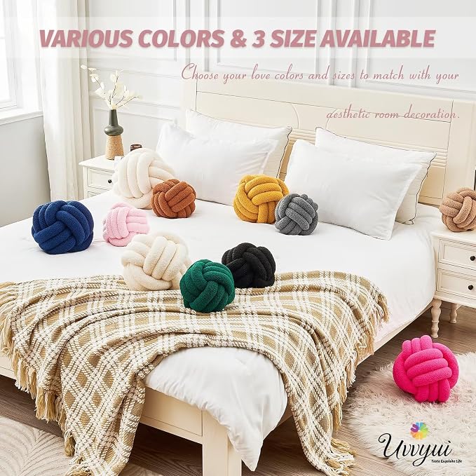 Uvvyui Knot Pillow Ball, Soft Home Decorative Pillows, Round Throw Pillow - Image 6