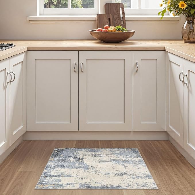 UERMEI 2x3 Entryway Area Rug: Washable Neutral Modern Abstract Small Rug - Image 3