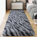 Soft Runner Rugs for Bedroom Hallways, 2x6 Black and White Fluffy Shag Throw by Ailyei
