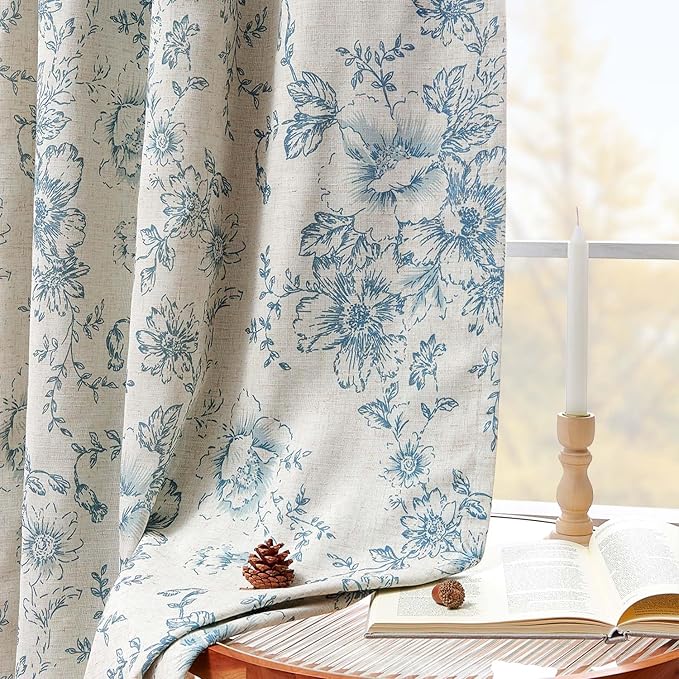 jinchan Blackout Floral Curtains - Image 3