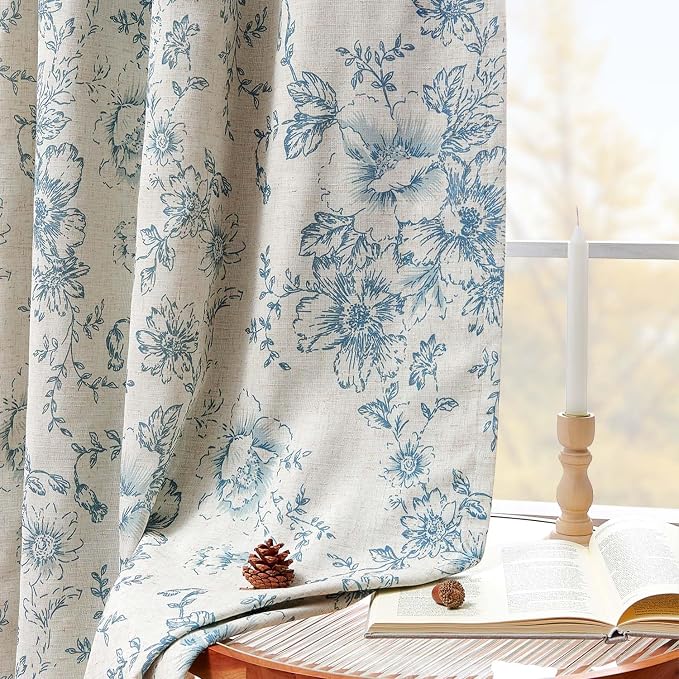 jinchan Blackout Floral Curtains - Image 3