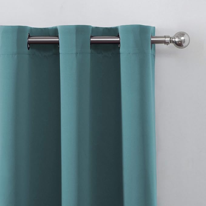 LEMOMO Sea Teal Thermal Blackout Curtains/38 x 54 Inch/Set of 2 Panels Room - Image 7