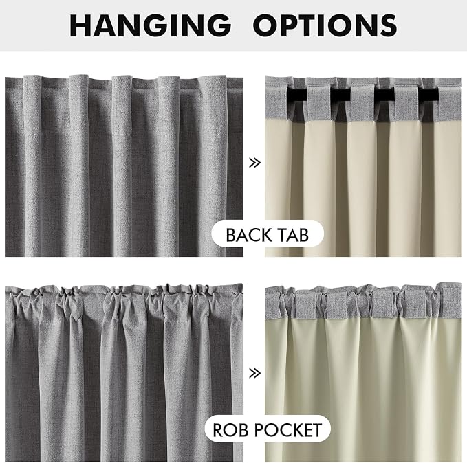 MIULEE 100% Blackout Linen Curtains - Image 5