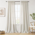 Nanspring Mousse White Linen Curtains 120 Inches Long by Nanspring
