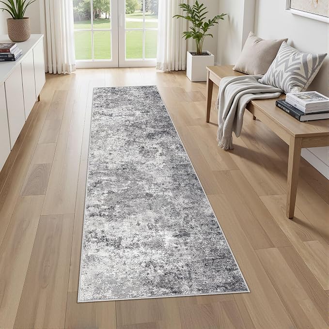 UERMEI 2X8 Washable Runner Rug for Hallway: Soft Neutral Modern Abstract Area by UERMEI