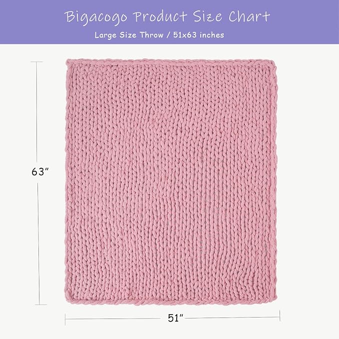 Bigacogo Chunky Knit Throw Blanket - Image 2