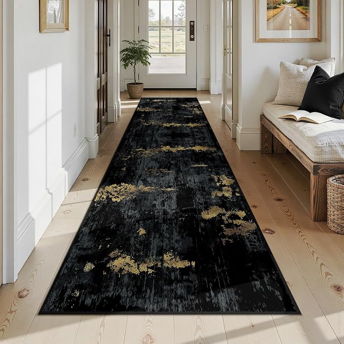 Washable Area Rugs 3x12 Non-Slip Modern Abstract Soft - Image 2