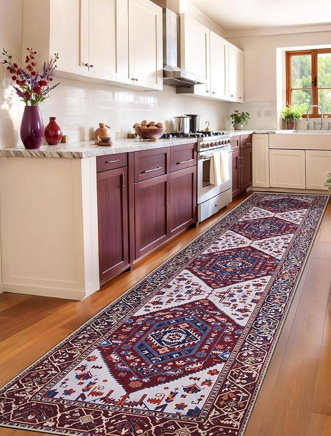 SERISSA Runner Rug for Hallways, Extra Long Boho Rug Ultra Soft Vintage - Image 3