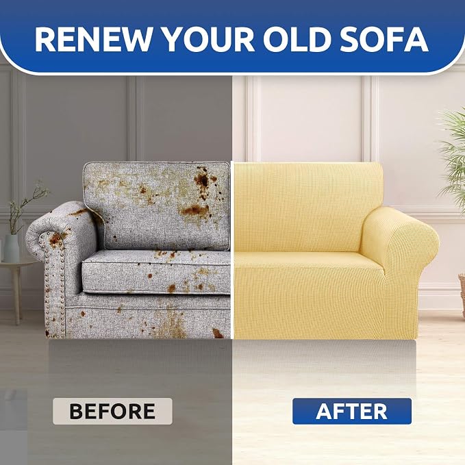 KEKUOU Stretch Loveseat Sofa Cover Slipcover, Couch Covers - Image 7