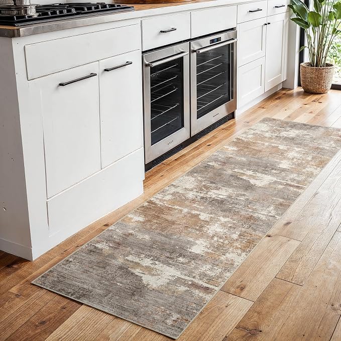 2'6''x8' Washable Kitchen Runner Rug: Modern Abstract Runners - Image 8