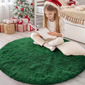 OLANLY Dark Green Round Rugs for Bedroom by OLANLY