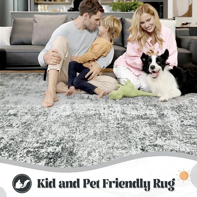 XLUEZ 6x9 Area Rugs for Living Room, Washable Modern Abstract Large Area Rug - Image 3