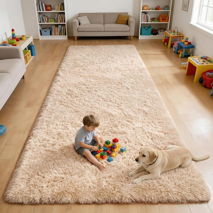 OLANLY 4x9 Area Rugs for Living Room Bedroom, Machine Washable Soft Fluffy by OLANLY