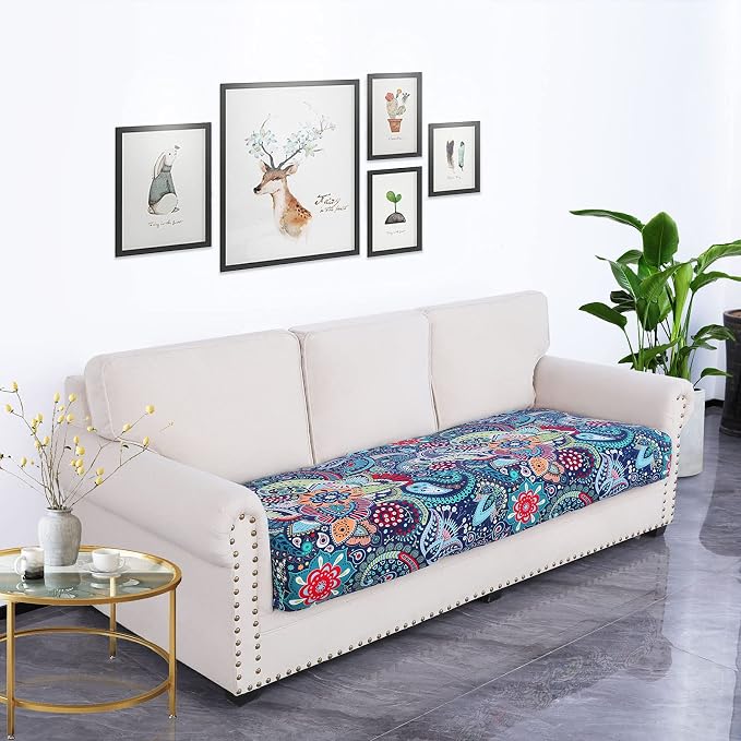 hyha Printed Couch Cushion Covers, Floral Sofa Covers Washable - Image 5