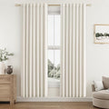 Guken Cream 100% Blackout Linen Curtains 38 Inch Wide by 80 Inch by Guken