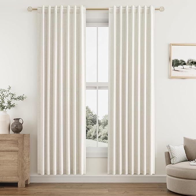 Guken Cream 100% Blackout Curtains 78 Inch Length 2 Panels Set by Guken