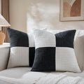 Fancy Homi Set of 2 Black White Decorative Throw Pillow Covers 18x18 Inch by Fancy+Homi
