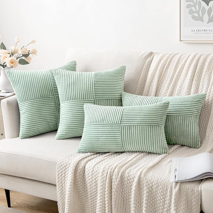 MIULEE Mint Decorative Throw Pillow Covers 20x20 Inch - Image 4