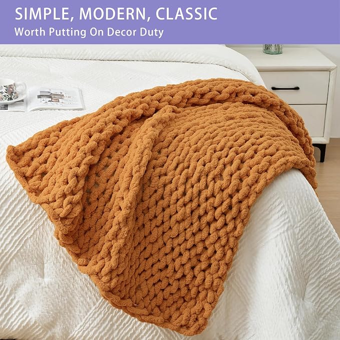 Bigacogo Chunky Knit Throw Blanket - Image 3