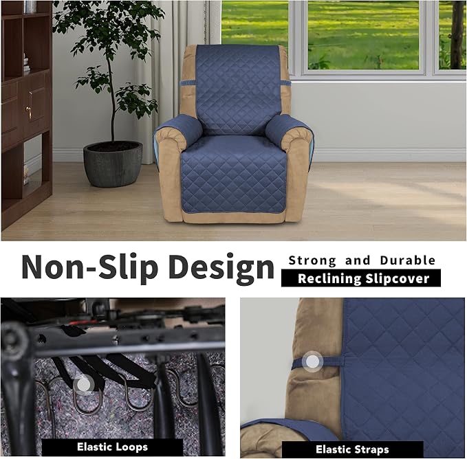 Easy-Going Recliner Chair Slipcover Reversible Sofa Cover Water Resistant Couch - Image 3