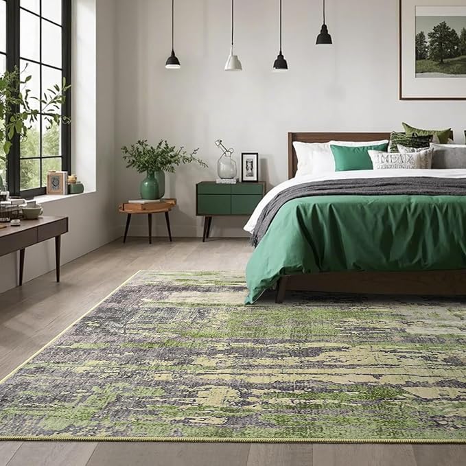 Toneed Abstract Area Rug Modern Washable Rug Soft Non Slip Rug Low Pile - Image 5