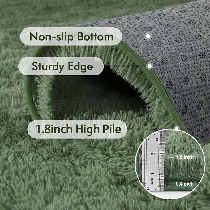 9x12 Ft Extra Large Shag Green Area Rug - Image 5