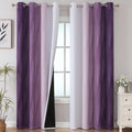 Estelar Textiler Purple and Greyish White Blackout Curtains 96 Inches Long by ESTELARTEXTILER