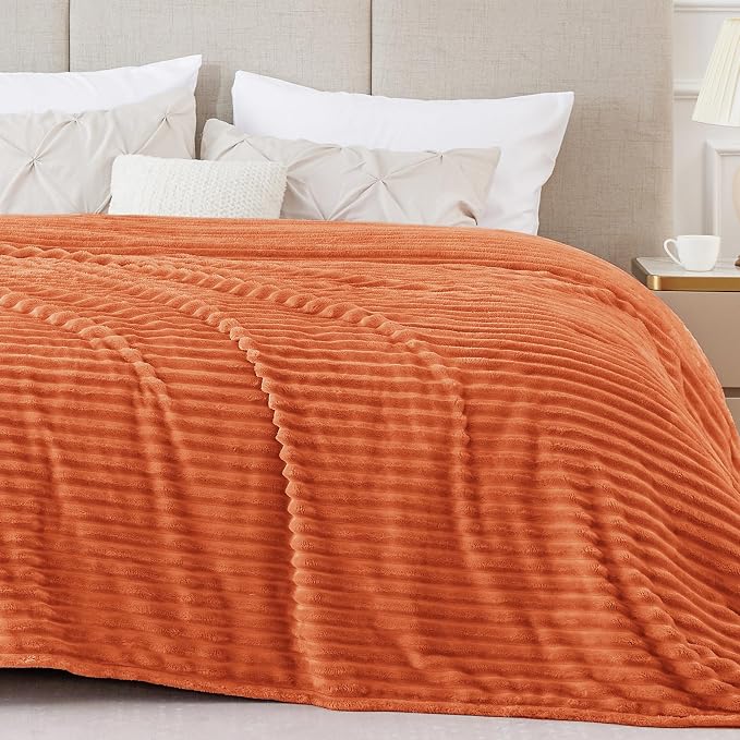 BEDELITE Fleece Blanket King Size – 3D Ribbed Jacquard Soft and Warm Decorative - Image 7