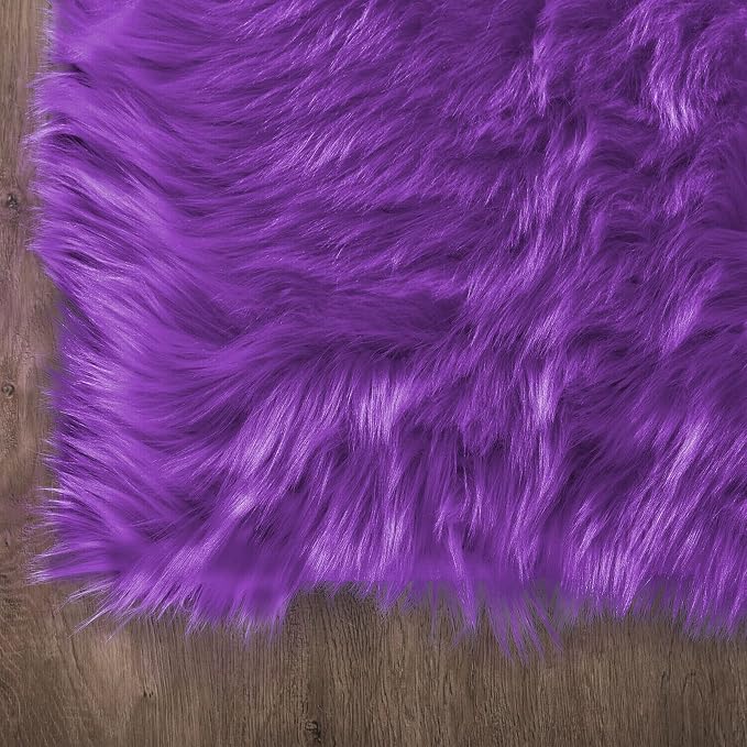 Latepis Round Fluffy Rug 5ft Purple Circle Rugs - Image 5