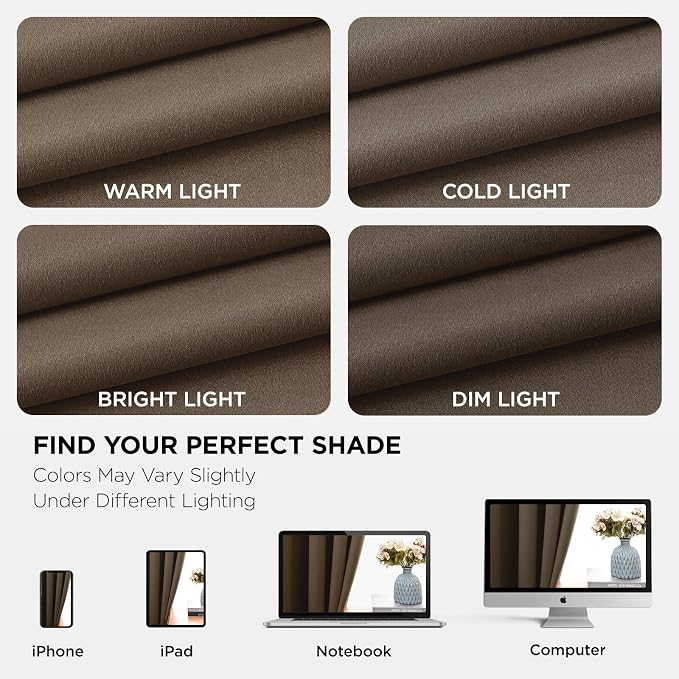 Joydeco Blackout Curtains 63 Inch Length 2 Panels Set, Thermal Insulated Long - Image 7