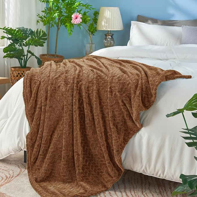 inhand Fleece Twin Blanket for Bed Chocolate Brown Throw Blanket for Couch - Image 7