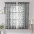 Chyhomenyc Charcoal Grey Sheer Curtains 63 Inch Length 2 Panels Set, Light by Chyhomenyc
