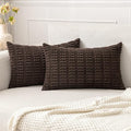 MIULEE Pack of 2 Corduroy Decorative Lumbar Throw Pillow Covers 20x12 Inch Soft by MIULEE