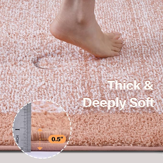 Bathroom Rugs 30x20 Non Slip Washable, Soft Absorbent Quick Dry Mats - Image 4