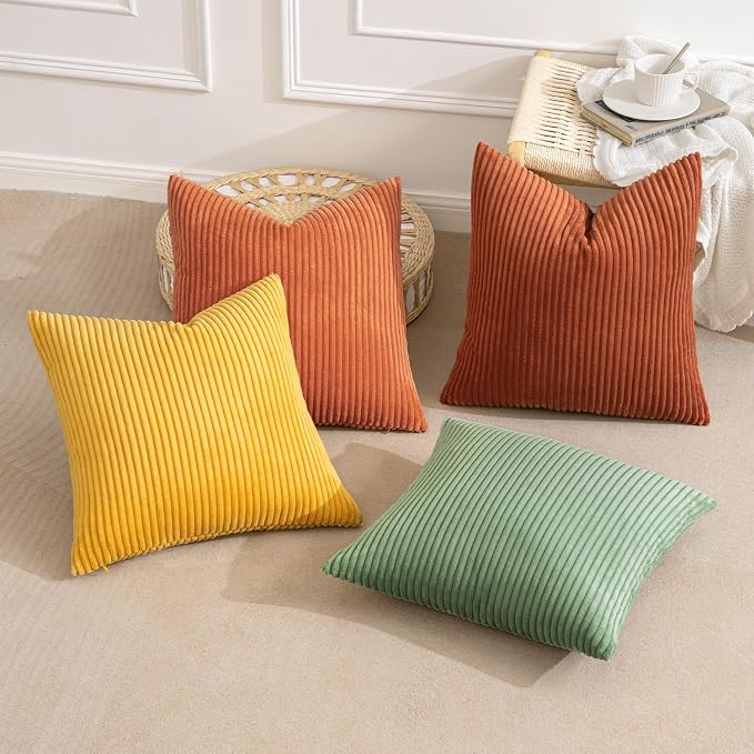 MIULEE Decorative Throw Pillow Covers 18x18 Inch Set of 4, Vibrant Cushion - Image 2