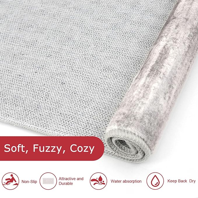 KOZYFLY Modern Abstract Washable Rug Runner 2x5 Hallway Rug Runner Non-Slip - Image 6