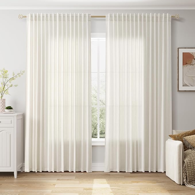 Extra Wide 100 Inch Linen Curtains by Nanspring