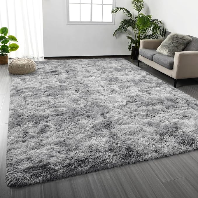 Deerhoo Shag Area Rug, 4 X 6 Tie-Dyed Plush Fuzzy Rugs by Deerhoo