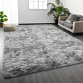 Large Shag Area Rugs 8 x 10, Tie-Dyed Plush Fuzzy Rugs by Deerhoo