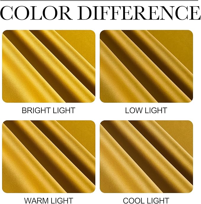 NICETOWN Gold Curtains 84 inches Long Blackout - Image 5