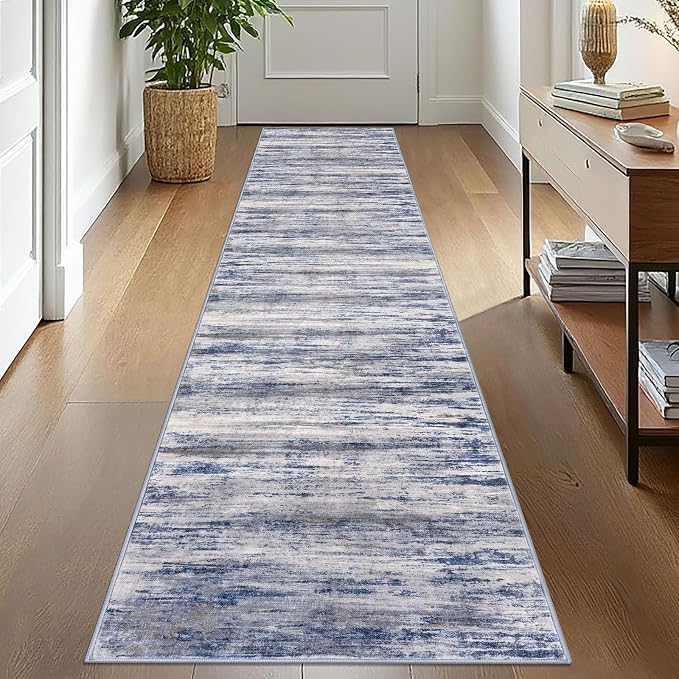 KOZYFLY Modern Abstract Kitchen Runner Rug, 2x10 Washable Rug Runner Non-Slip by KOZYFLY