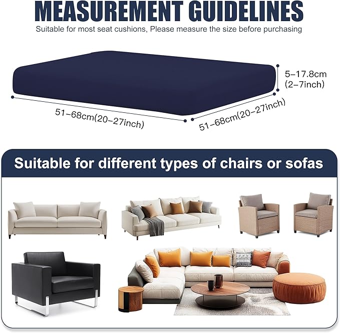 Patio Stretch Cushion Covers, Chair Cushion Covers& Sofa Replacement Slipcovers - Image 2