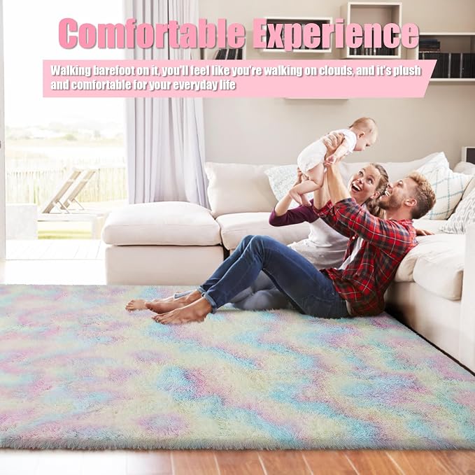 6x9 Fluffy Area Rug for Living Room, Shag Area Rugs for Bedroom, Soft Fuzzy Rug - Image 6