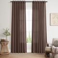 Nanspring Cappuccino Linen Curtains 84 Inch Length 2 Panels Set by Nanspring