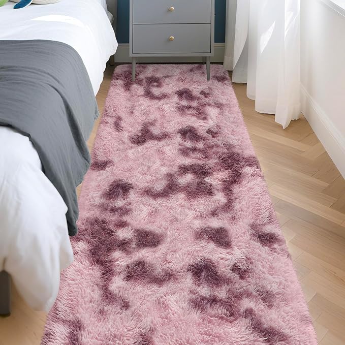 Tie-Dyed Blush 2x8 Machine Washable Runner Rugs - Image 3