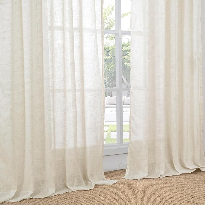 BGment Beige Linen Curtains 84 Inch Length - Image 7