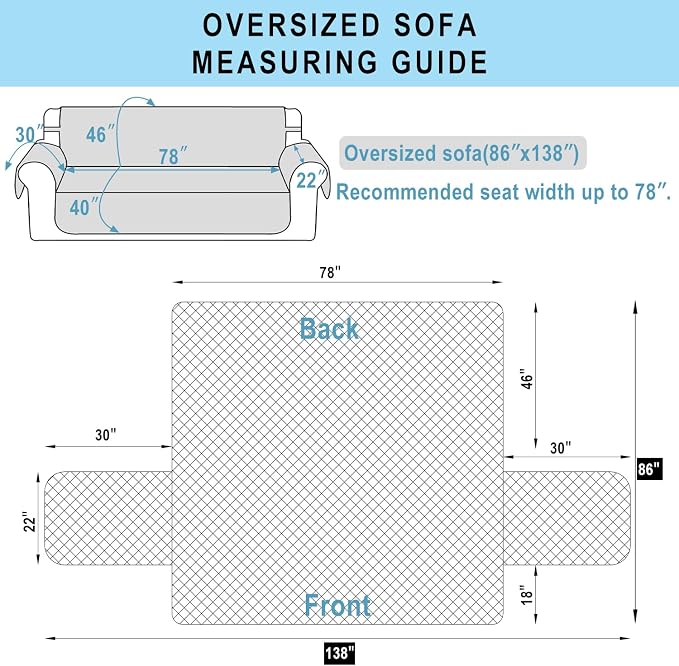 Reversible Oversized Sofa Covers Couch Cover Furniture Protector - Image 7