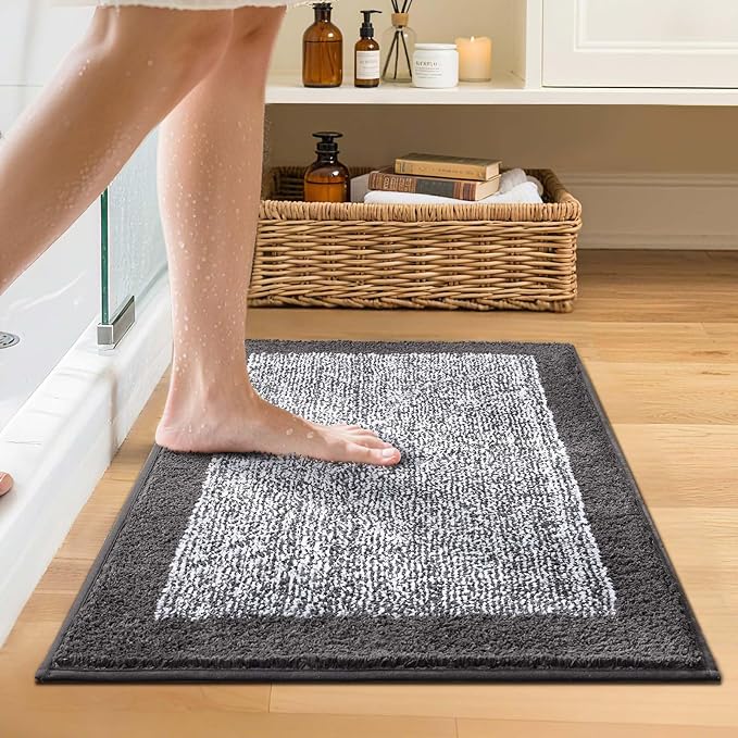 Bathroom Rugs 24x17 Non Slip Washable, Soft Absorbent Quick Dry Mats - Image 3